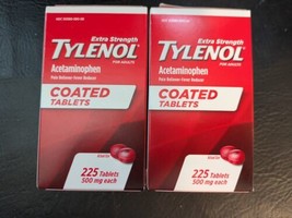 Lote 2 TYLENOL Extra Fuerza Analgésico 500mg Tabletas 225 Cada Exp 12/24 - £16.58 GBP