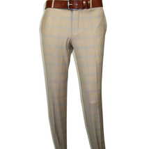 Men Suit BERLUSCONI Turkey Italian Wool 180's Glenn Plaid K167-07 Beige Blue image 10