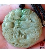 Chinese Green Dragon jade pendant necklace - £15.65 GBP