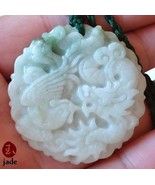 Chinese White &amp; Green Dragon and Phoenix jade pendant neckla - $27.32 CAD