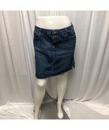 Christopher and Banks Jean Skirt Size 6 Blue Denim Pockets Above Knee Ca... - $16.65