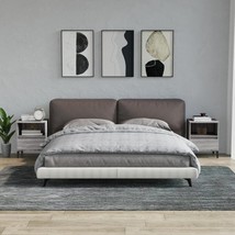 Bedside Cabinets 2 pcs Grey Sonoma 40x35x50 cm - £49.72 GBP