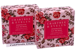 Crabtree &amp; Evelyn Rosewater Bar Soap Triple Milled 7oz (2x3.5oz) 2pc Set - $15.79