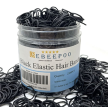 Mini Rubber Black Elastic Hair Ties Bands with a Box，Bebeepoo 2500Pcs , ... - £9.27 GBP