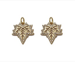 CZ Maple Leaf Shape Charm, Sku#Z1446 - $3.50