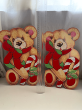 Flocked Bear Paper Wall Decoration-Vintage Christmas Eureka-12” Velvet-L... - £12.08 GBP