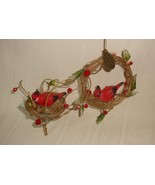 Katherines Collection RED CARDINAL Wire nest Christmas Ornament &amp; Wreath... - €21,49 EUR