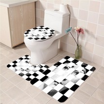 3Pcs/set Fornasetti 01 Bathroom Toliet Mat Set Anti Slip Bath Mat Floor  - £26.38 GBP+