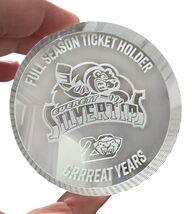 SilverTips WHL Hockey Commemorative Puck Season Ticket Holder Glass - $46.28