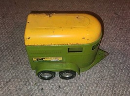 Vintage Nylint Pressed Steel Horse Trailer Stables Yellow Green Toy Farm - £12.70 GBP