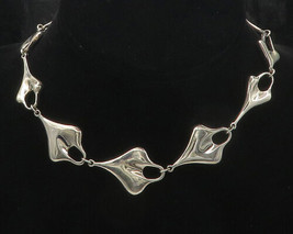 RLM STUDIO 925 Sterling Silver - Vintage Shiny Modernist Chain Necklace - NE3001 - £202.14 GBP