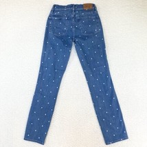 JCrew Vintage Straight Jean Womens 25 White Polka Dot Print Denim Pant 28x29 - £6.54 GBP