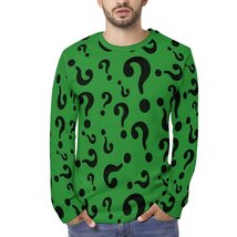 Green Riddler Questions Long Sleeve Cotton T-shirt (Size S - 5XL) - $649.65 MXN