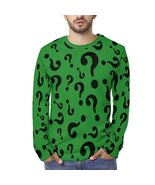 Green Riddler Questions Long Sleeve Cotton T-shirt (Size S - 5XL) - $49.29 CAD
