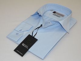 Men Franco Gilberto Shirt Twill Cotton Blend Spread Collar Turkey 5566-418 blue image 7