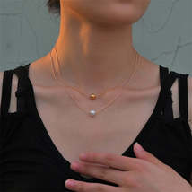 Pearl &amp; 18K Gold-Plated Bead Layered Necklace - £10.21 GBP