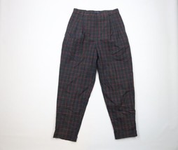 Vintage 90s Gap Womens 13 / 14 Distressed Pleated Cuffed Tapered Leg Pants Plaid - £38.91 GBP