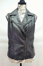 INC International Concepts Dark Brown Vegan Faux Leather Vest - Size S - £11.89 GBP