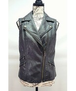 INC International Concepts Dark Brown Vegan Faux Leather Vest - Size S - £11.98 GBP