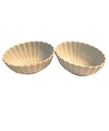 Set of 2 Crate and Barrel Scalloped Parfait Dishes White Oval New - £19.11 GBP