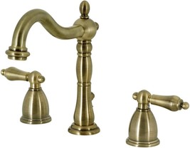 Eight-Inch Wide-Spread Bathroom Faucet In Antique Brass, Kingston Brass - £187.44 GBP