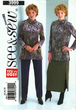 Misses' Tunic, Skirt & Pants 2003 Butterick S&S Pattern 3999 Size 14-18 UNCUT  - $12.00