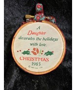 HALLMARK NEEDLEPOINT 1985 Daughter CHRISTMAS KEEPSAKE ORNAMENT - Rare - $4.50