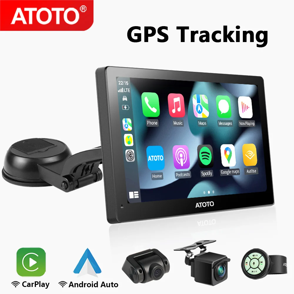 ATOTO P8 RM 7&#39;&#39; Portable Car Radio With Wireless CarPlay Android Auto Screen - £141.21 GBP+