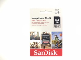 San Disk 64GB Image Mate Plus Sdxc UHS-1 Memory Card*130MB/s*Full Hd*Sd Card Gb - $7.91
