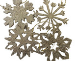 Dept 56 Glittered Snow Flakes Hanging Christmas Tree Ornaments Set of 4 ... - $6.89