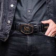 Iowa Genuine Caiman Skin Western Belt Black image 9