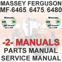 Massey Ferguson MF6475 MF 6475 Tractor SERVICE &amp; PARTS Manual -2- MANUAL... - $32.98