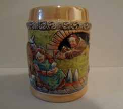 Vintage West Germany beer stein mug sleeping monk .5L - £27.45 GBP