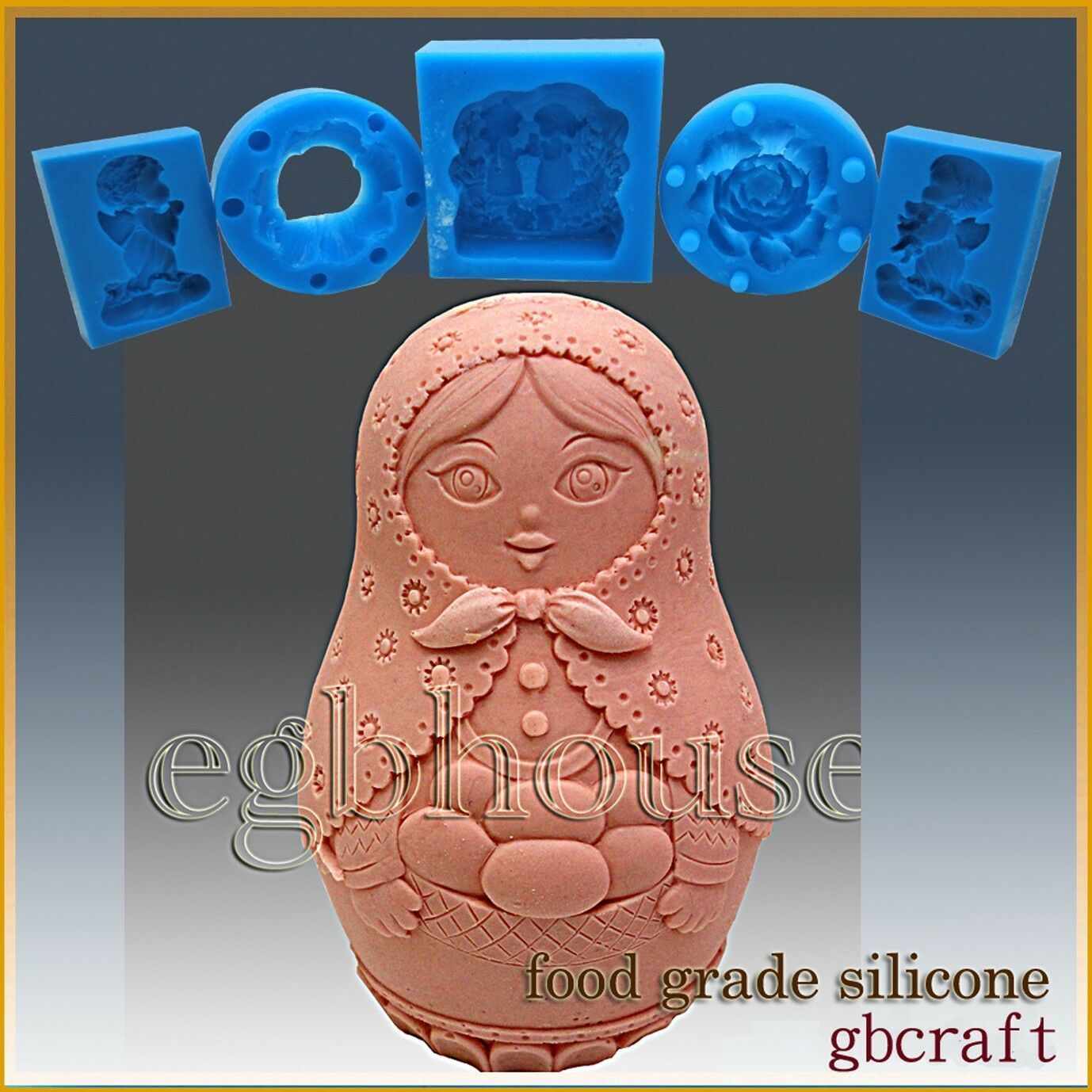 Primary image for 3D Silicone Soap/sugar craft/fondant/choc Mold -  Russian Nesting Doll with eggs
