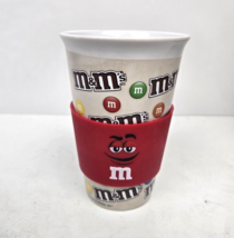 M &amp; M Tumbler Tall Travel Mug Ceramic With Red Silicone Sleeve No Lid 16 oz - £8.64 GBP