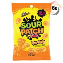 6x Bags Sour Patch Kids Peach Flavor Soft &amp; Chewy Sweet Gummy Candy | 8.07oz - £21.29 GBP