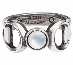Triple Goddess Occult Ring Wiccan Maiden Mother Crone Magick Alchemy Gothic R219 - £16.74 GBP