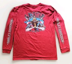 Vtg Harley Davidson Austin, TX Long Sleeve Graphic Tee Size L Made In US... - $16.83