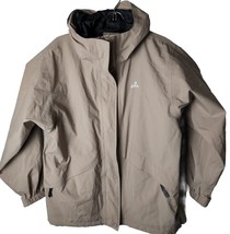 EMS Eastern Mountain Sports Women L Khaki Hooded Windbreaker Jacket - $51.23