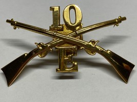 INDIAN WARS, E COMPANY, 10th INFANTRY, CAP BADGE, INSIGNIA, VINTAGE - $34.65