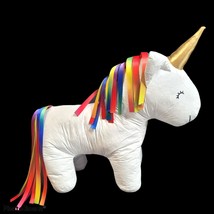 Cupcakes &amp; Cartwheels Unicorn 12&quot; White Multicolor Ribbon Mane Tail  Write on Me - £11.52 GBP