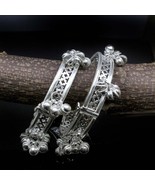 Indian Real Silver Women Bangles with jingle Bells ladies Openable gajre... - £161.14 GBP