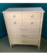 Thomasville Faux Bamboo Tallboy Dresser Regency Allegro 46x36x18&quot; Palm S... - $791.99