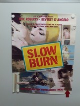 Slow Burn Eric Roberts Beverly D&#39;angelo Dennis Lipscomb Home Video Poster 1986 - £14.27 GBP