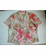 Alfred Dunner Floral Tailored Short Sleeve Blouse Size 18 - $13.37 CAD