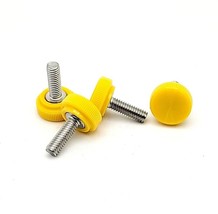 8-32 Thumb Screws with Round Yellow Knurled 1/2&quot; Wide Knob Grip 304 Stai... - £11.57 GBP+