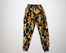 Vintage 90s Y2K Streetwear Mens L / XL Distressed Fire Flames Joggers Pants - £31.01 GBP