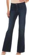 Womens Jeans Tall Flare JLO Jennifer Lopez Blue Whiskered Denim Long $60-sz 2T - £24.92 GBP