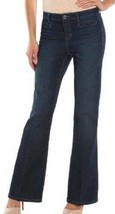 Womens Jeans Tall Flare JLO Jennifer Lopez Blue Whiskered Denim Long $60-sz 2T - £23.79 GBP