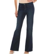 Womens Jeans Tall Flare JLO Jennifer Lopez Blue Whiskered Denim Long $60... - $31.68